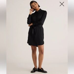 NWOT Quince Washable Stretch Silk Shirt Dress